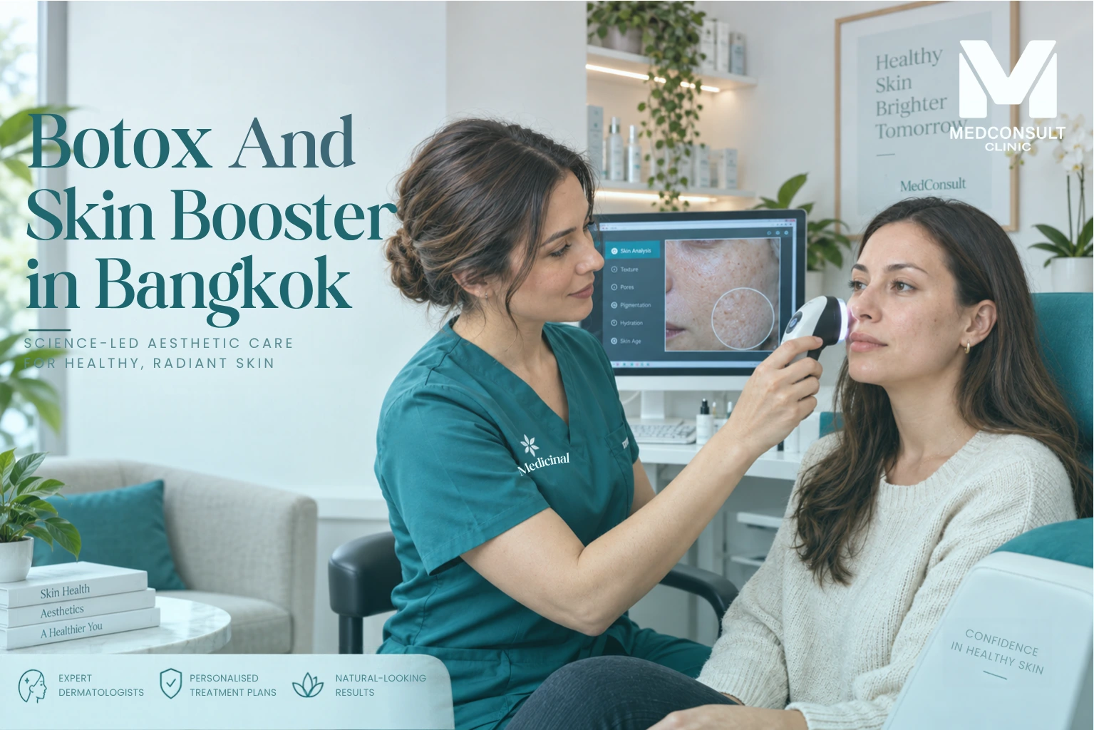 Skin assessment for Botox and skin booster treatments at MedConsult Clinic Bangkok